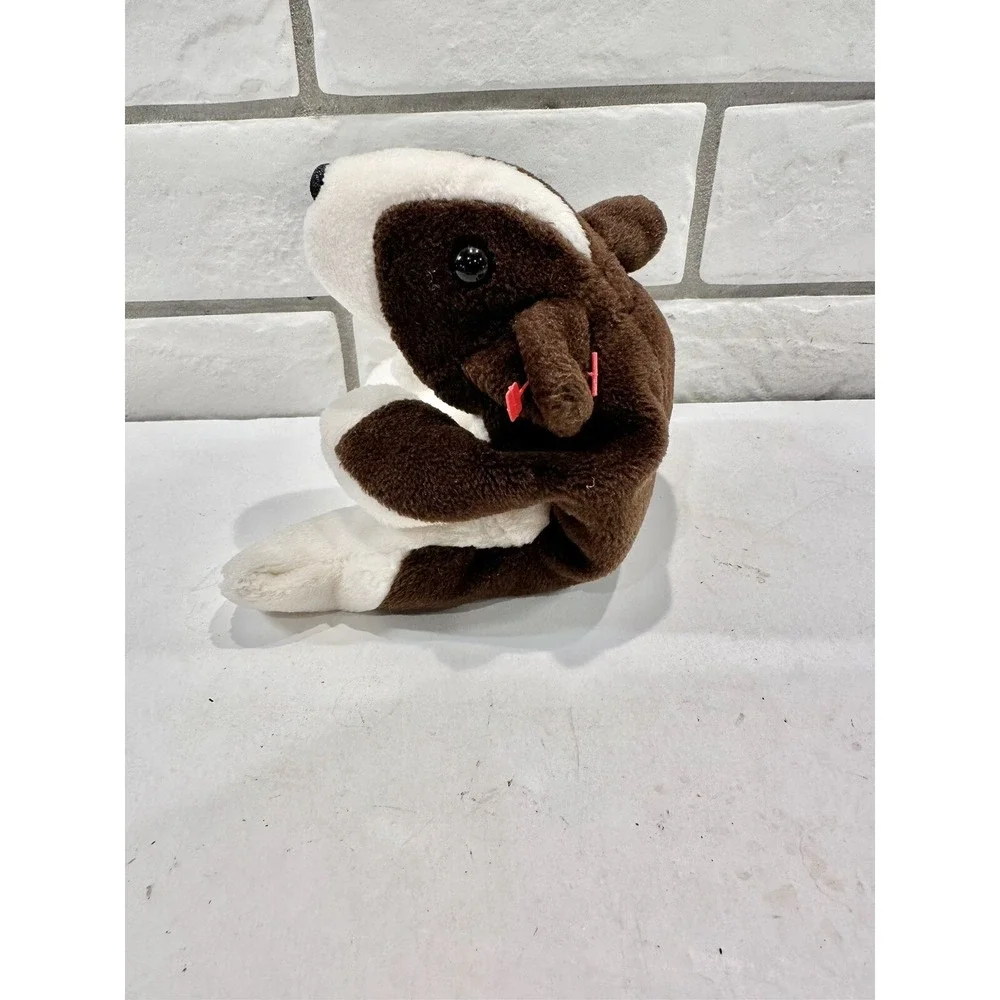 Lot Of 6, TY Beanie Babies, Bruno, Mel, Peanut, Derby,‎ Wrinkles Kicks